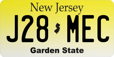 NJ license plate J28MEC