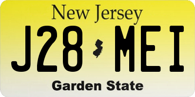 NJ license plate J28MEI