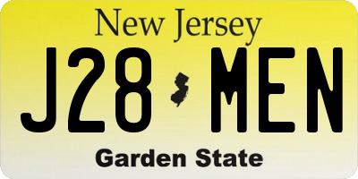 NJ license plate J28MEN