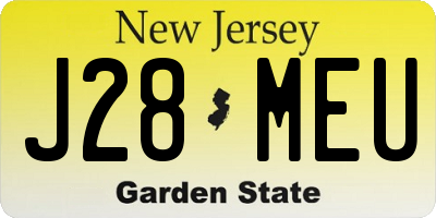 NJ license plate J28MEU