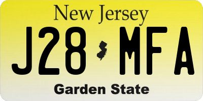 NJ license plate J28MFA