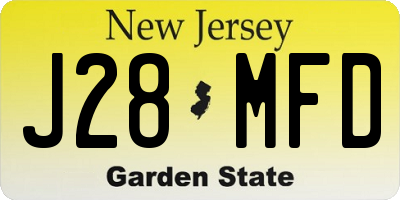 NJ license plate J28MFD
