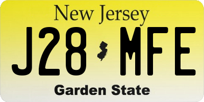 NJ license plate J28MFE