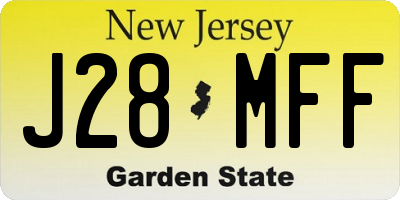 NJ license plate J28MFF