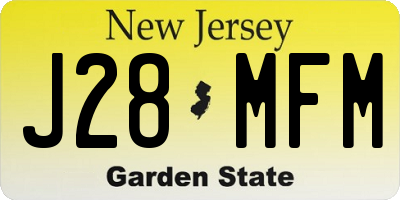 NJ license plate J28MFM