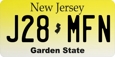 NJ license plate J28MFN