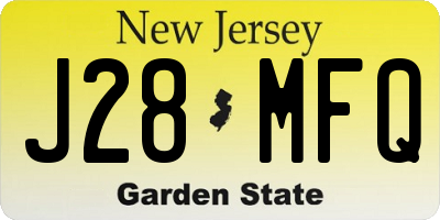 NJ license plate J28MFQ