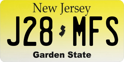NJ license plate J28MFS