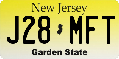 NJ license plate J28MFT