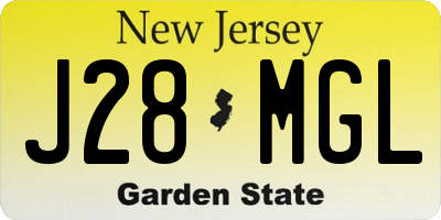 NJ license plate J28MGL
