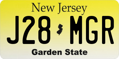NJ license plate J28MGR