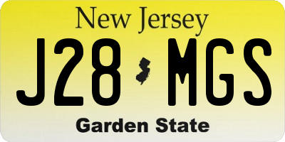 NJ license plate J28MGS