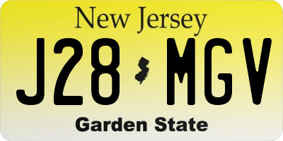 NJ license plate J28MGV