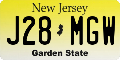 NJ license plate J28MGW