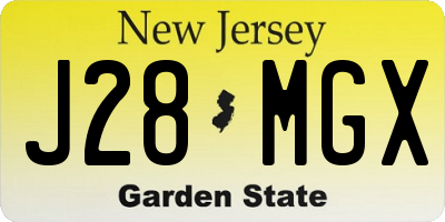 NJ license plate J28MGX