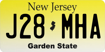 NJ license plate J28MHA