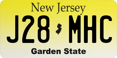 NJ license plate J28MHC