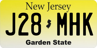 NJ license plate J28MHK