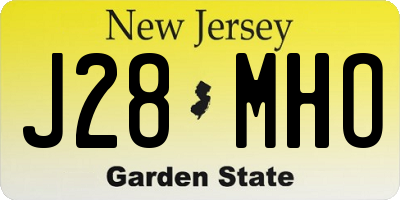 NJ license plate J28MHO