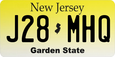 NJ license plate J28MHQ
