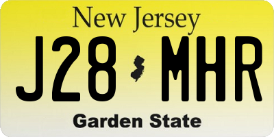 NJ license plate J28MHR