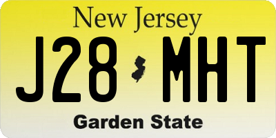 NJ license plate J28MHT