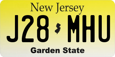 NJ license plate J28MHU