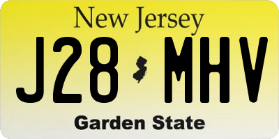 NJ license plate J28MHV
