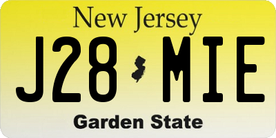 NJ license plate J28MIE