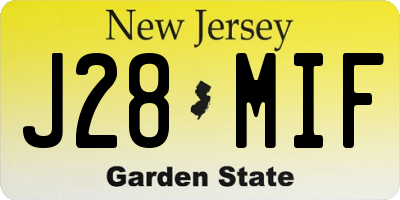 NJ license plate J28MIF