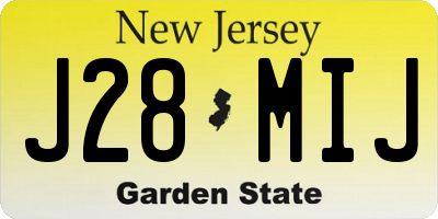 NJ license plate J28MIJ