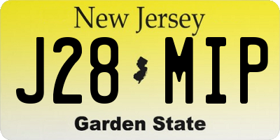 NJ license plate J28MIP
