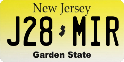 NJ license plate J28MIR