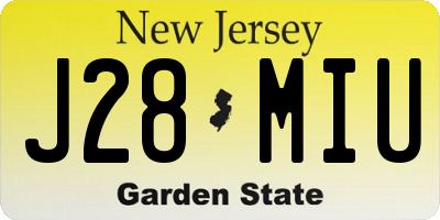 NJ license plate J28MIU