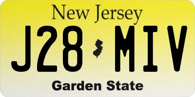 NJ license plate J28MIV