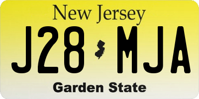 NJ license plate J28MJA