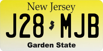 NJ license plate J28MJB