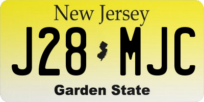 NJ license plate J28MJC