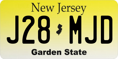 NJ license plate J28MJD