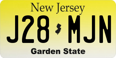 NJ license plate J28MJN