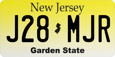 NJ license plate J28MJR