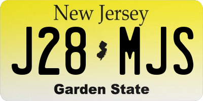 NJ license plate J28MJS