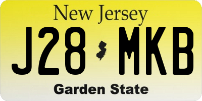 NJ license plate J28MKB