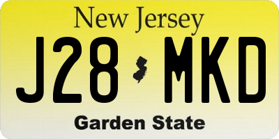 NJ license plate J28MKD