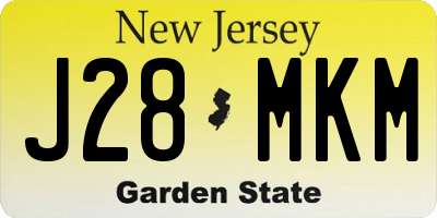 NJ license plate J28MKM