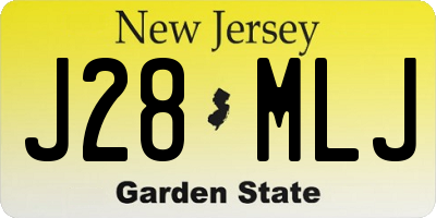 NJ license plate J28MLJ