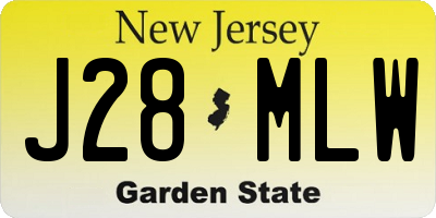 NJ license plate J28MLW