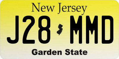 NJ license plate J28MMD