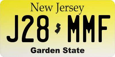 NJ license plate J28MMF