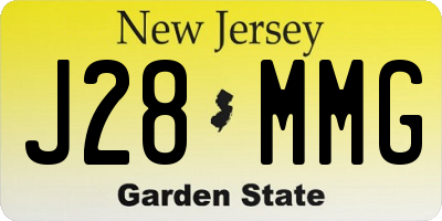 NJ license plate J28MMG